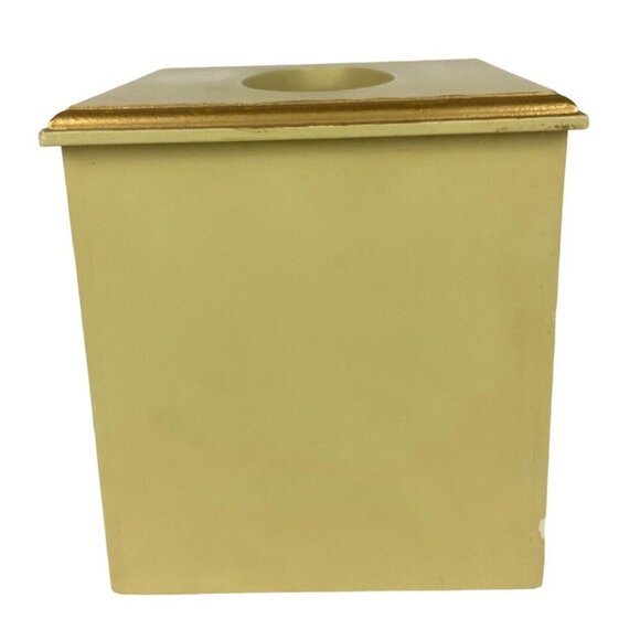 Vintage Wooden Floral Waste Basket and Tissue Box Cover Set Floral Cottagecore - Picture 13 of 15